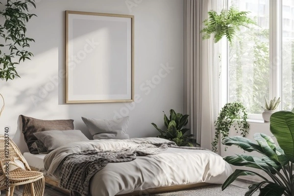 Fototapeta Mock up poster frame in childre