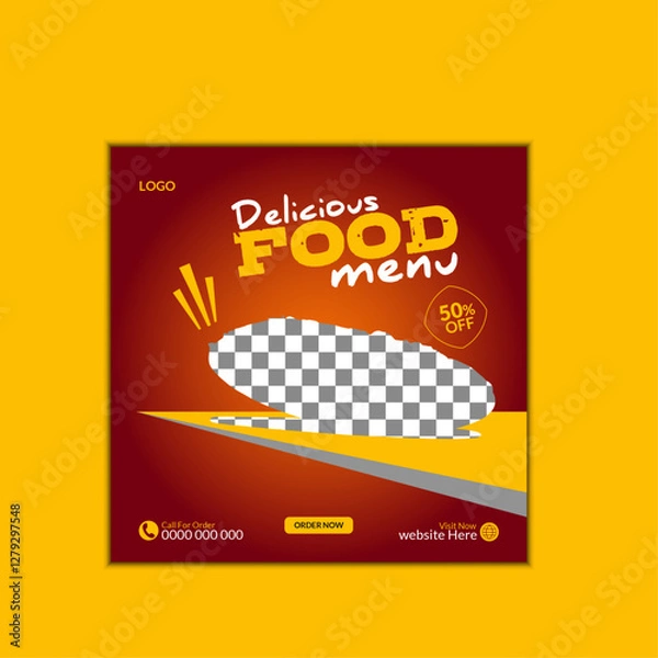 Obraz food menu post design layout vector 