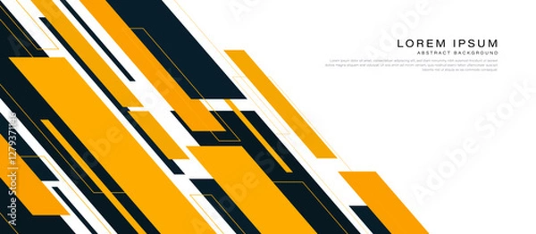 Obraz Abstract yellow and black geometric on white background. Diagonal geometric shapes element. Business template design. Modern corporate concept. Vector illustration