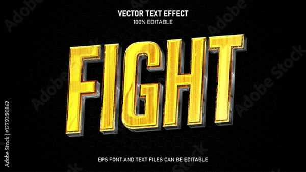 Fototapeta Fight gold texture editable text effect