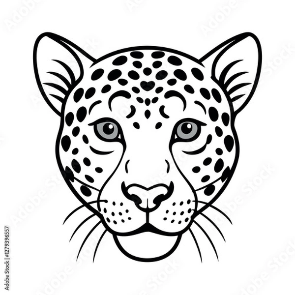 Obraz Playful Leopard Head Outline Vector for Events
