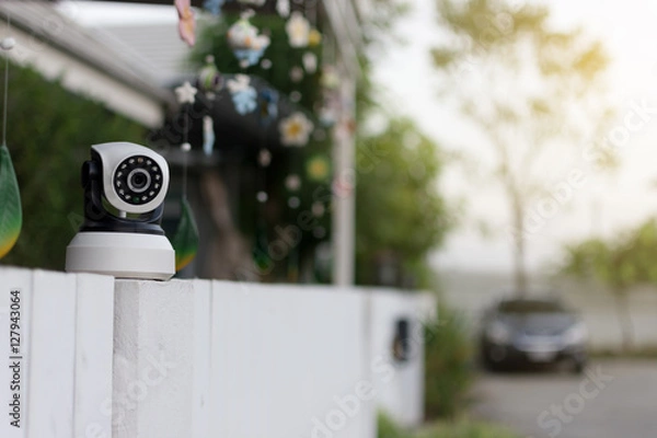 Obraz The CCTV security camera operating in home.