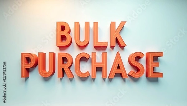 Fototapeta Bulk purchase sign displayed on a pastel wall in a commercial setting