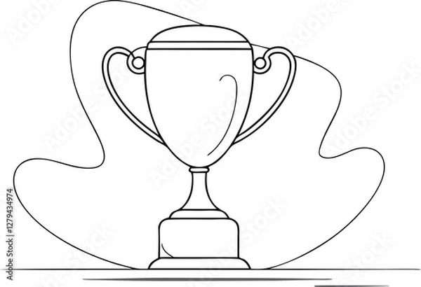 Fototapeta Award Trophy Cup Simple Line Art Vector