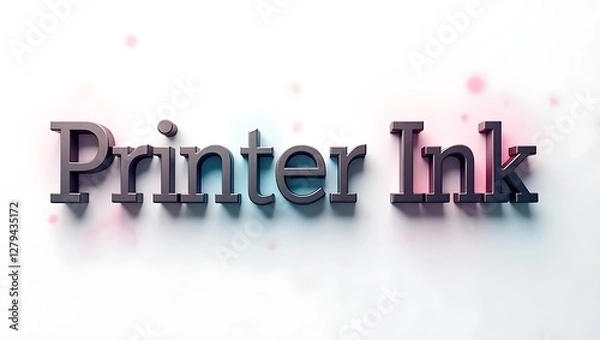 Obraz Printer ink typography with artistic color splashes on a light background
