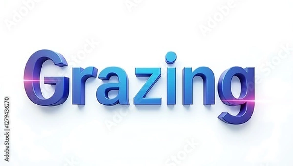 Fototapeta Bold typography design featuring the word Grazing in a modern style and blue shades