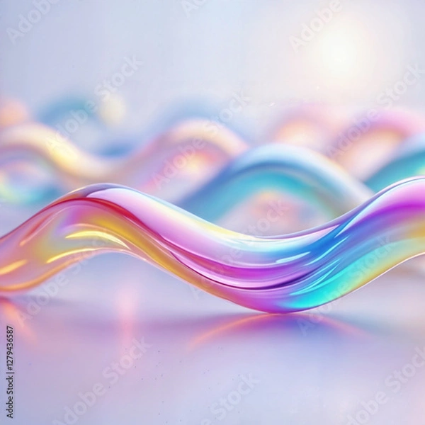 Fototapeta Colorful Abstract Glass Tube with Soft Gradient Light Reflections