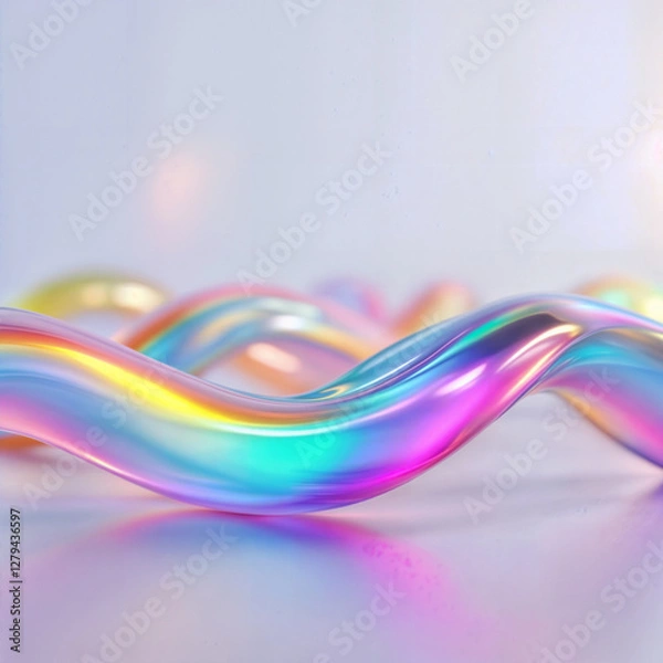 Fototapeta Colorful Abstract Glass Tube with Soft Gradient Light Reflections