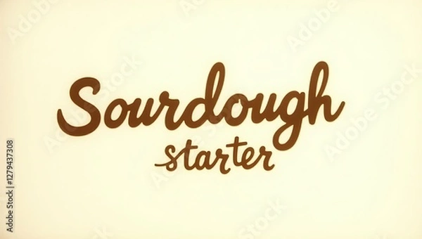 Fototapeta Sourdough starter preparation process with hand-drawn typography displayed