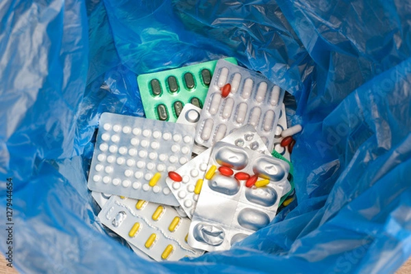 Obraz The pills are in the trash. Refusal of medicines.