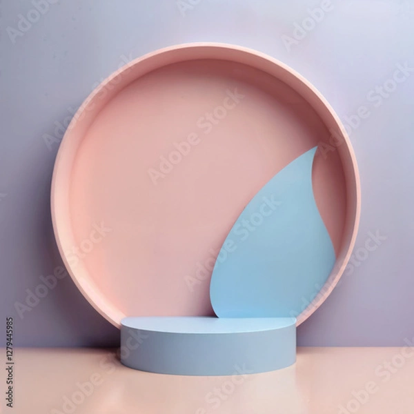 Fototapeta Minimalist Pastel Abstract Composition with Geometric Shapes