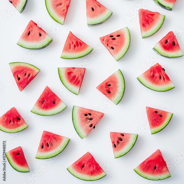 Obraz watermelon slices on white background