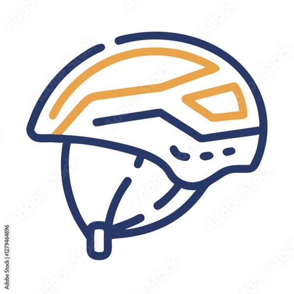 Fototapeta Stylized bicycle helmet icon designed for cycling enthusiasts highlighting safety and style