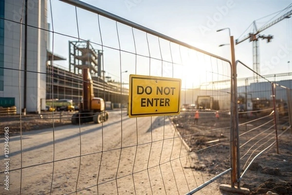 Fototapeta DO NOT ENTER Sign at a Construction Site