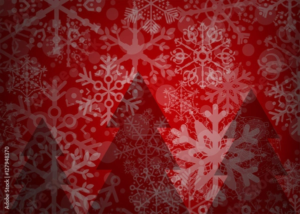 Fototapeta red christmas background and red trees