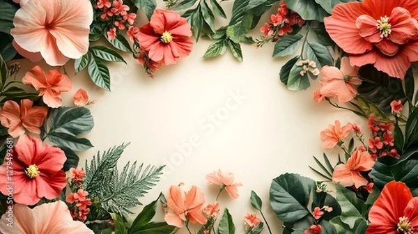 Obraz red flowers frame