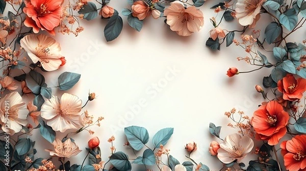 Obraz frame with flowers