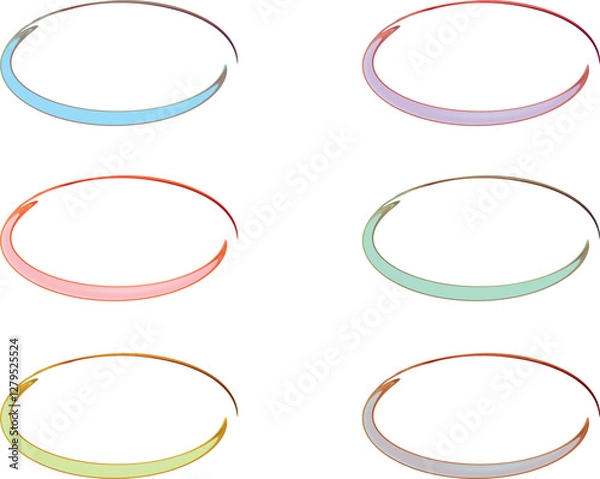 Fototapeta multicolor decorative elegant abstract ellipse set
