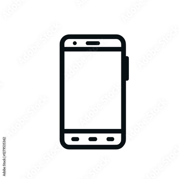 Obraz Smartphone illustration on a plain white background