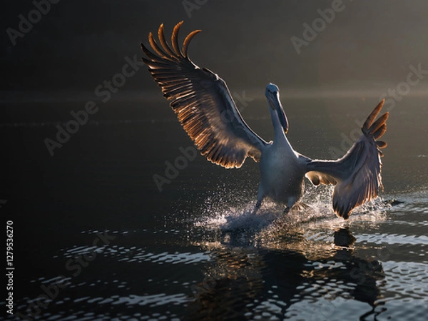 Obraz Dalmatian pelican at Lake Kerkini, Greece from January 2025