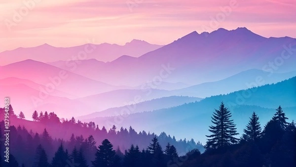 Fototapeta Abstract colorful gradient background with soft bl