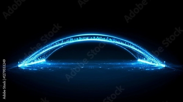Obraz Digital innovation bridge virtual space graphic design futuristic environment abstract concept