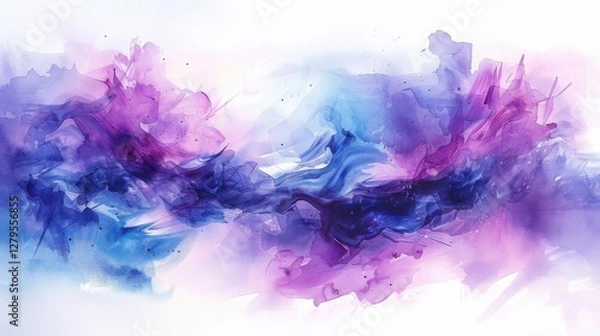 Fototapeta Dreamy watercolor texture with soft, pastel colors, perfect for peaceful and serene designs