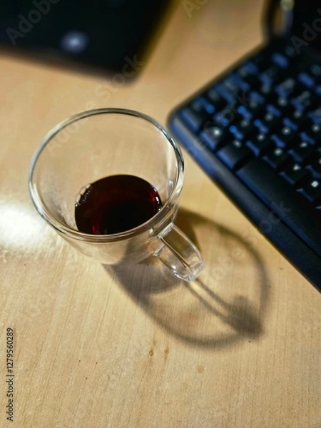 Fototapeta The inviting aroma of freshly brewed coffee fills the air as the warm cup nestles in your hands. Each sip delivers the perfect balance of flavor and comfort, awakening the senses and refreshing your e