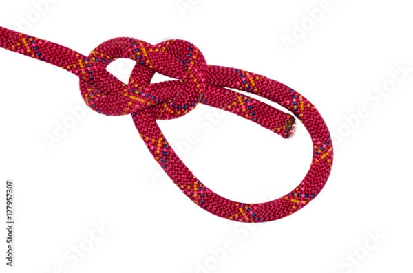 Obraz bowline knot red rope.