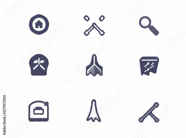 Fototapeta Effortless Website Navigation Icons - Sleek Vector Elements