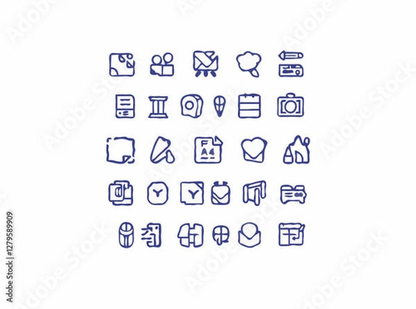 Fototapeta Elegant Vector Icons for User Interface in Simple Design