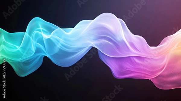 Fototapeta Abstract visualization of language as flowing multicolored streams