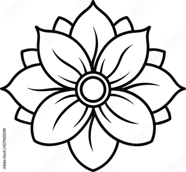 Fototapeta Flower icon. Vector illustration. Isolated on white background.