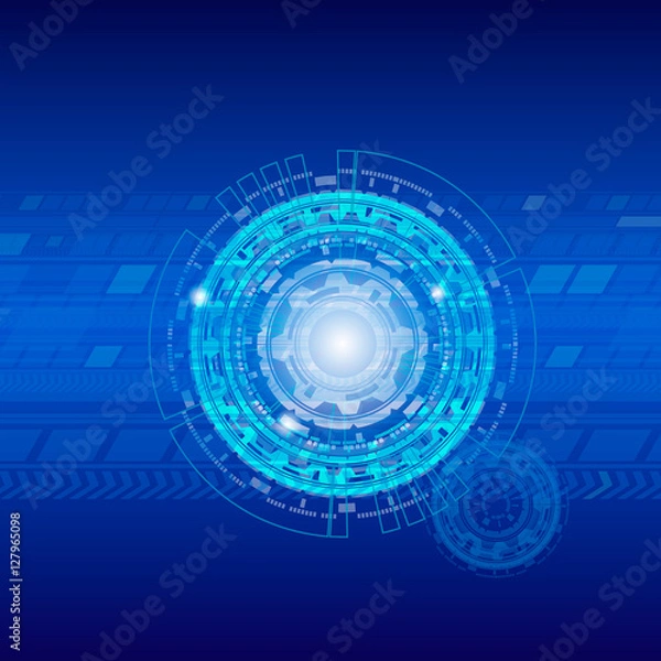 Fototapeta abstraction as a set of figures on a blue background
