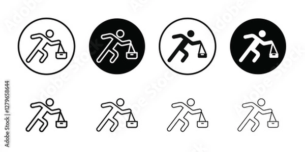 Fototapeta Purse snatcher icon Thin line flat illustration
