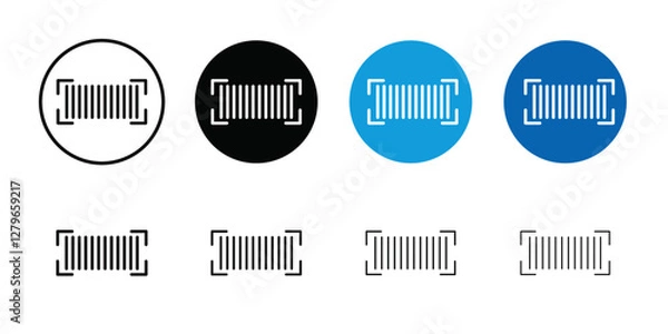 Fototapeta Scan barcode icon Thin line flat illustration