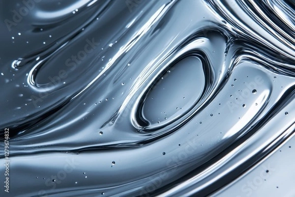 Fototapeta Gray gel or serum with a reflective microscope backdrop
