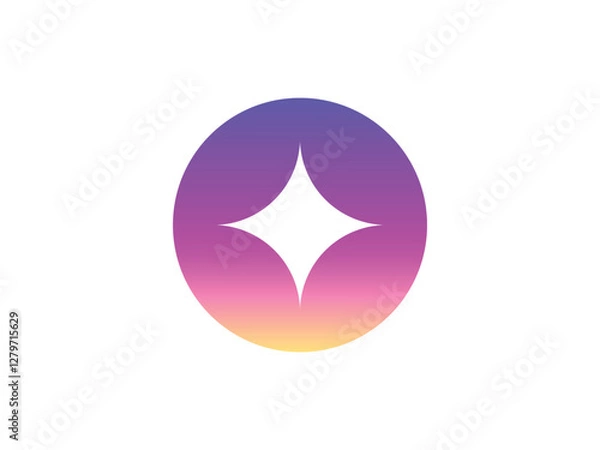 Fototapeta editable vector monogram O star symbol design illustration isolated on transparent background