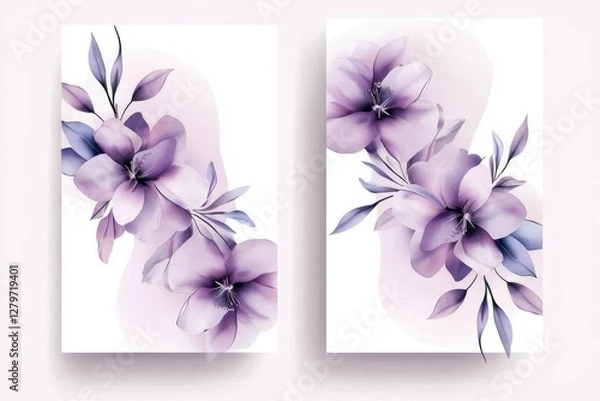 Fototapeta Versatile template perfect for wedding invitations and business cards. 