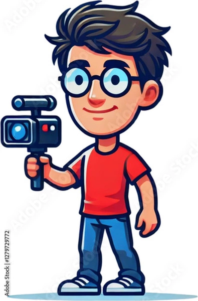 Fototapeta little boy playing with a computer