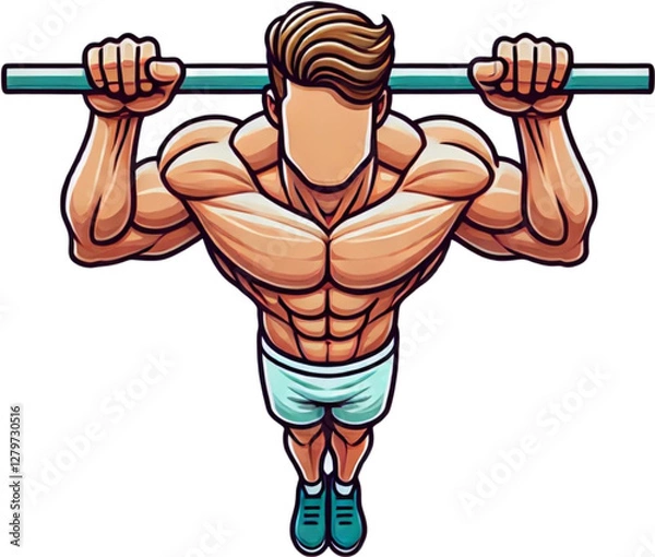 Obraz muscular man lifting weights