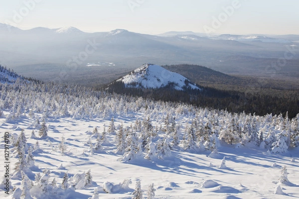 Obraz Mountain range Zyuratkul, winter landscape