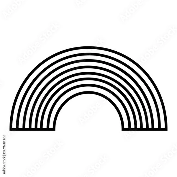 Fototapeta Vector line weather icon of rainbow isolated on white background. Icon for mobile apps, websites, weather forecast, etc.	
