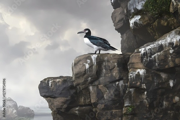 Fototapeta Auk in a Rocky Cliffs Landscape