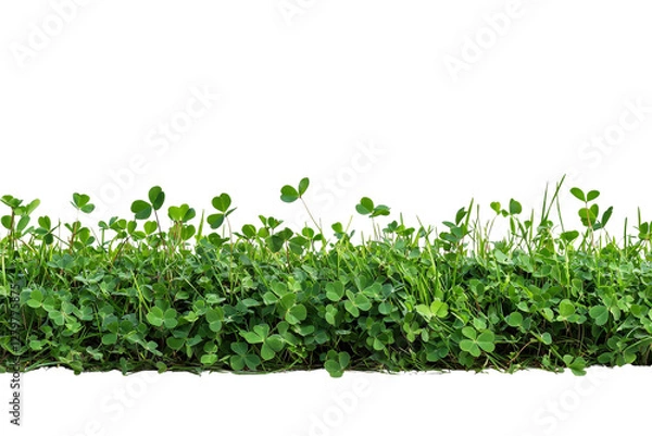 Fototapeta Lush Green Grass and Clover Field Perfect for Nature and Garden Themes