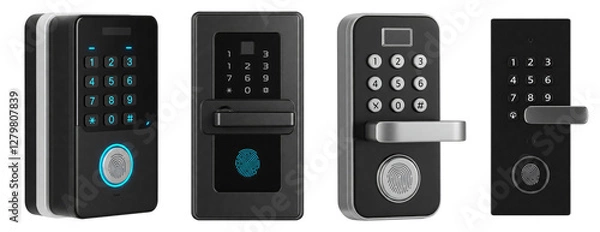 Fototapeta set of code electronic locks on the door