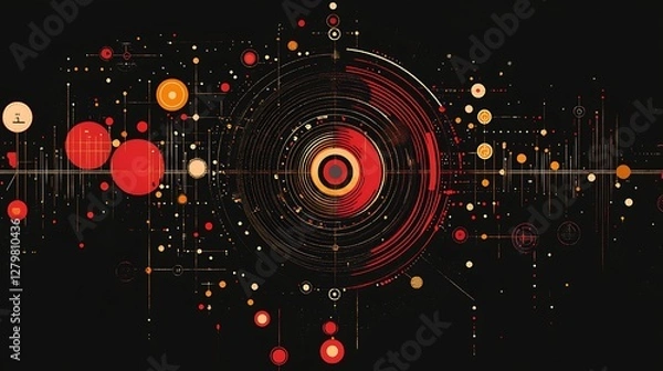 Fototapeta Abstract data visualization, circles, patterns