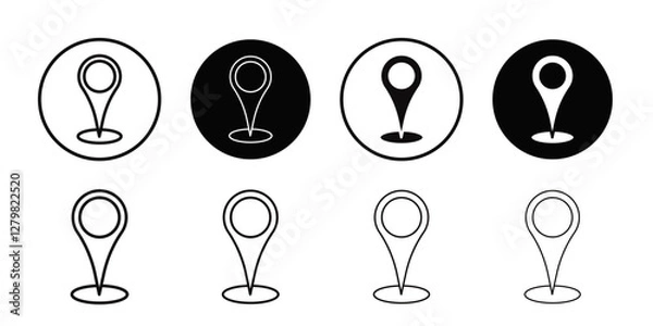 Fototapeta Pin icon Thin line flat illustration