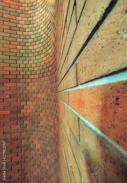 Obraz brick wall. stone background with light.