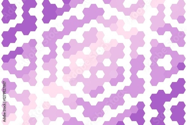 Fototapeta Purple pink geometric hexagon pattern with seamless interconnected design. Abstract modern concept